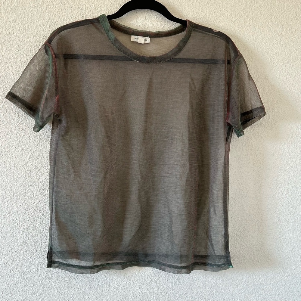 Silence And Noise Women’s Mesh Tshirt Small Metal… - image 1